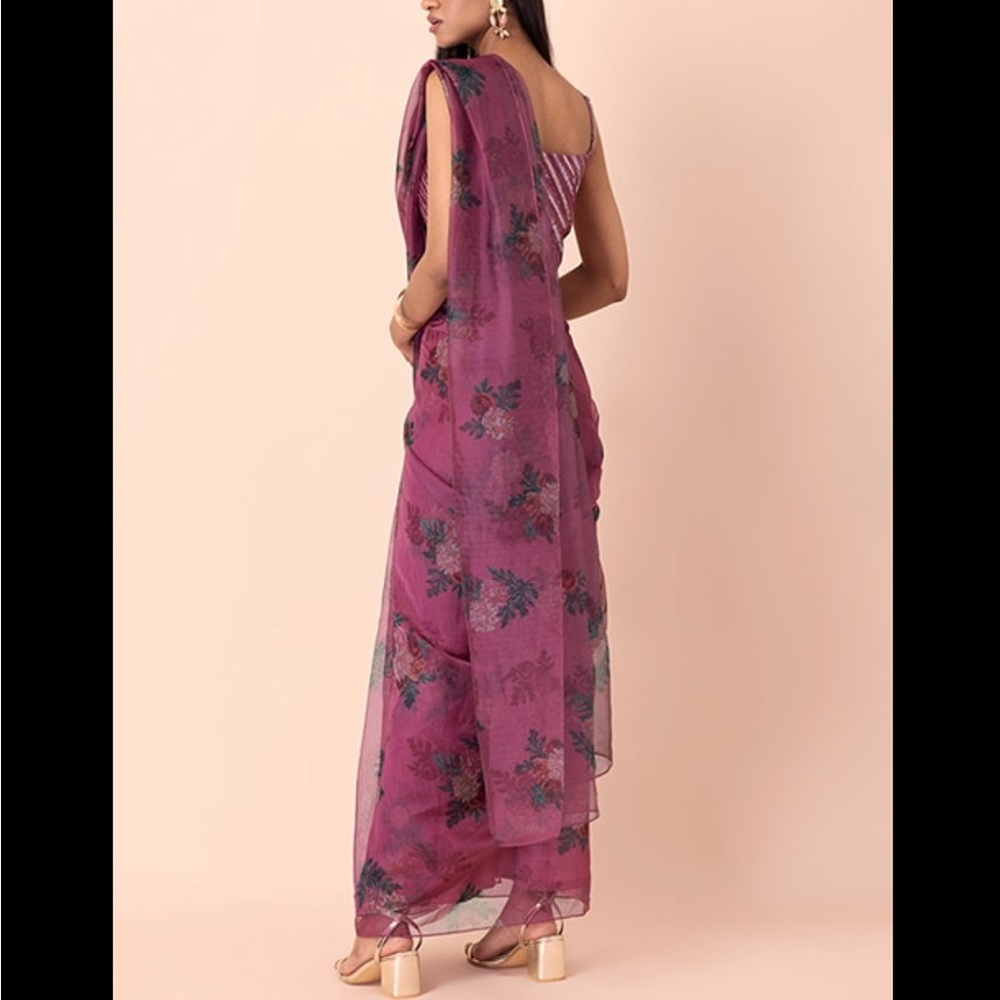 Elegant Purple Floral Women's Dress - Picture 6 of 6